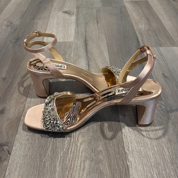 Badgley Mischka Marsha Satin Rhinestone Heel - Picture 7 of 10